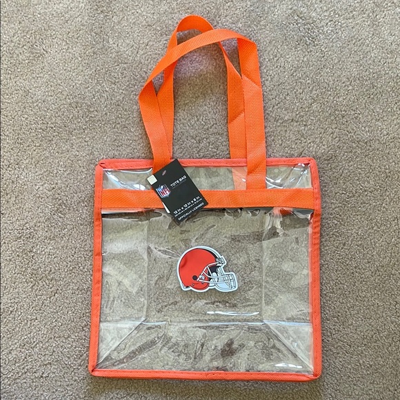 NFL Handbags - NFL Cleveland Browns Clear Tote Bag With Zipper